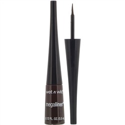 Wet n Wild, Жидкая подводка для глаз MegaLiner, темно-коричневый цвет, 3,5 мл