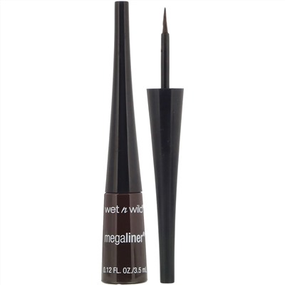 Wet n Wild, Жидкая подводка для глаз MegaLiner, темно-коричневый цвет, 3,5 мл