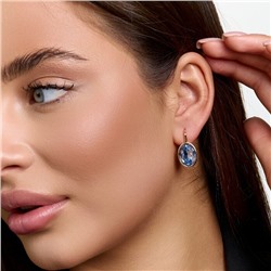 Серьги с кристаллом под Swarovski ювелирная бижутерия коллекция "Дубай" покрытие позолота, вставка: стекло, цвет: светло-синий, арт.414.729