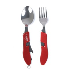 Набор туриста 3в1: вилка, ложка, нож с открывалкой