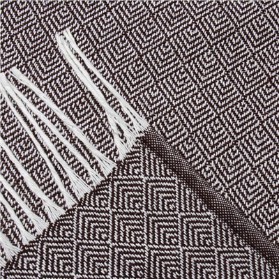 Плед с бахромой «Валенсия», 140×200 см, белый