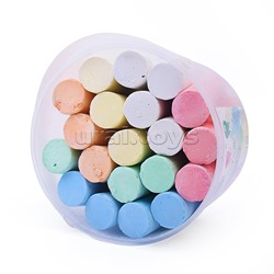 Мел цветной 20 шт. JUMBO, для асфальта длина 105мм, диам. 25 мм в пластиковом ведре