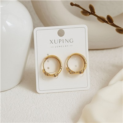Серьги коллекция "Xuping" покрытие позолота, вставка: фианиты, арт.004.004