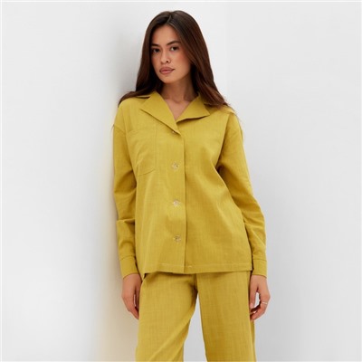 Пижама женская (рубашка, брюки) KAFTAN Basic, размер 40-42, охра