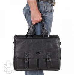 Портфель мужской кожаный 0067Z black Zinimsk