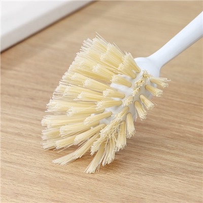 Щётка для посуды Доляна Meli, 8×6.5×29 см, бамбуковая ручка, цвет бежевый