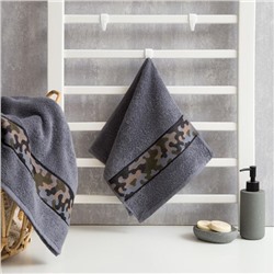 Полотенце махровое Love Life «Милитари» 30×60 см, цв. графит, 100% хлопок, 360 г/м²