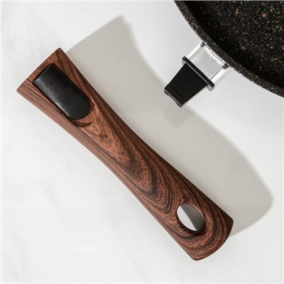Сковорода KUKMARA Granit ultra original, d=28 см, съёмная ручка, антипригарное покрытие, алюминий, чёрная
