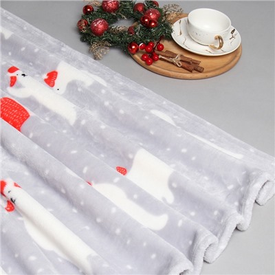 Плед LoveLife «Северные мишки» 150×200 см,100% п/э, велсофт 280 г/м²