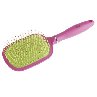 Dewal Beauty Массажная щетка для волос квадратная / «Ягода» DBY1, розово-зеленый, 25 см 8675