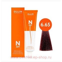 OLLIN "N-JOY" 6/65 – темно-русый красно-махагоновый, перманентная крем-краска для волос 100мл