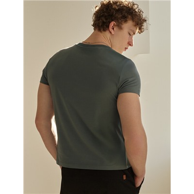 Футболка slim fit  из премиального хлопка с эффектом меланж