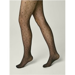 Нарядные CONTE Колготки в точку с сердечками и усиленным торсом-шортиками ANGELICA