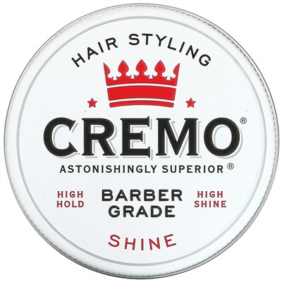 Cremo, Premium Barber Grade Hair Styling Pomade, Shine, 4 oz (113 g)