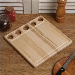 Доска разделочная и сервировочная Дарим Красиво «Функциональная №1», с желобом, дерево массив берёзы, 25×2 см