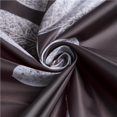 Штора для ванной водоотталкивающая «Этель» Natural print, 145×180 см, ткань оксфорд, серая