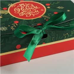 Коробка подарочная новогодняя складная «С Новым годом», 16.5×12×5 см