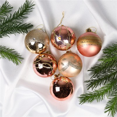 Елочные шары 30 штук 6 см / HX-29 /уп 12/ пудра