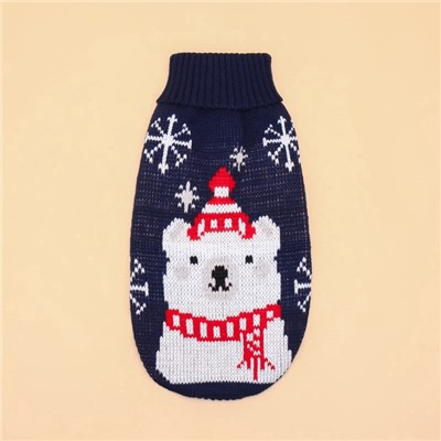 Свитер для животных, размер 8 (ДС 20-23, ОГ 25-32, ОШ 16-19 см), синий