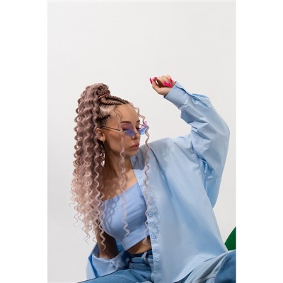 ГОЛЛИВУД Афролоконы, 60 см, 270 г, тёмно-русый, бежевый HKBT1612/Т1310 (Катрин)