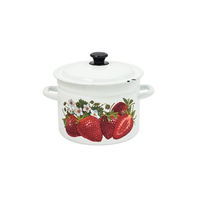 УЦЕНКА Кастрюля эмалированная, 6 л, d=23.5 см, с крышкой, цилиндрическая, белая