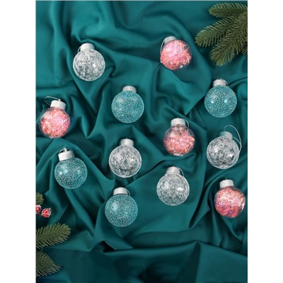 Ёлочные игрушки «Калейдоскоп» каприз, шары новогодние, d=6 см, набор 12 шт., МИКС