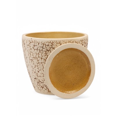 Горшок для цветов «Антей», 20 л, d=35 см, h=30 см, керамический, с поддоном, бежевый