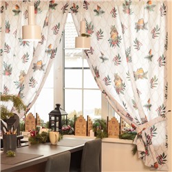 Комплект штор для кухни с подхватами «Этель» Beautiful birds, 2 шт., белый, 145×180 см