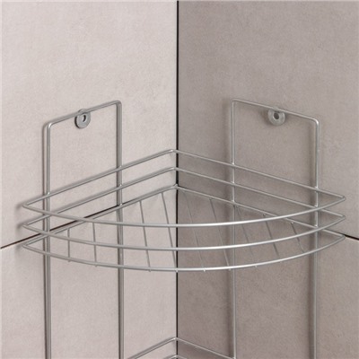 Полка угловая 3-х ярусная, 20×20×54 см, хром