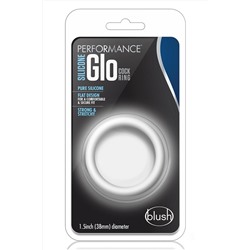 Белое люминесцентное эрекционное кольцо Silicone Glo Cock Ring