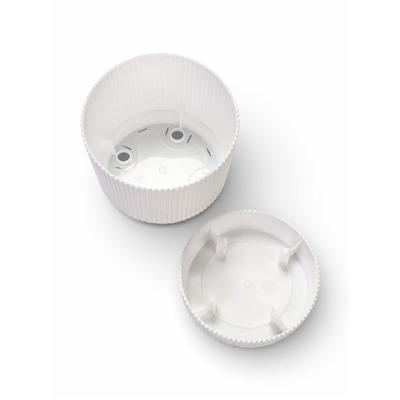 Горшок для цветов «Стрип», 2.3 л, d=17 см, h=15.2 см, пластиковый, с поддоном, белый