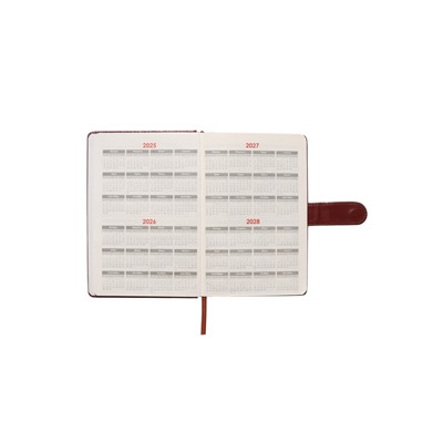 Ежедневник недатированный формат А5, с хлястиком, 112л, линия, пвх, Классика Коричневый