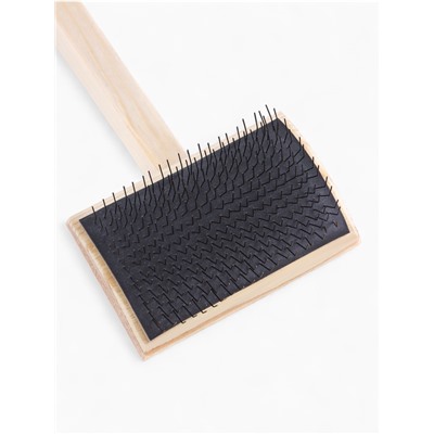 Щетка - пуходёрка ZOONIK, 85×55 мм, полукруглая, большая, дерево