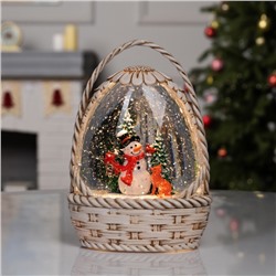 Фигура светодиодная «Снежная корзинка», 20.3×15×9 см, музыка, батарейки ААх3 (не в комплекте), USB, свечение тёплое белое