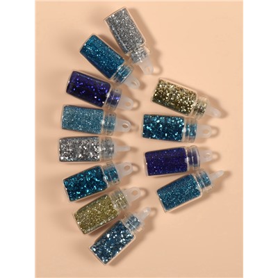 Блёстки для декора «Небесное мерцание», набор 12 бутылочек, крупные/мелкие, разноцветные