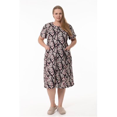 Халат с коротким рукавом из хлопка М325408ср