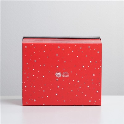 Коробка подарочная новогодняя складная Happy new year, 31×25.5×16 см, Новый год