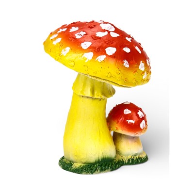 Садовая фигура из полистоуна «Грибы-мухоморы», 17 см