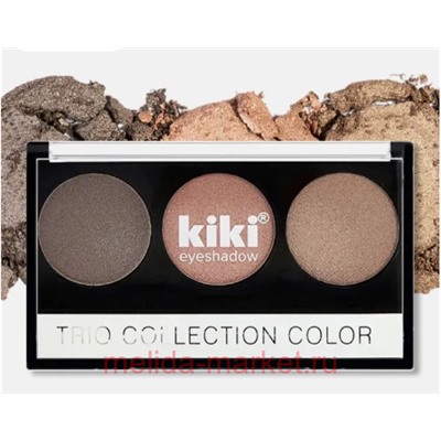 Kiki Тени для век Shadow Trio Collection Color тон 104 оливка корица бежево-коричневый