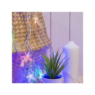 Гирлянда «Нить» 5 м с насадками «Комета», IP20, прозрачная нить, 20 LED, свечение мульти (RG/RB), мигание, 220 В