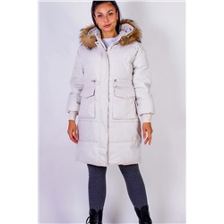 Зимняя удлиненная парка с капюшоном натуральный мех арт.617