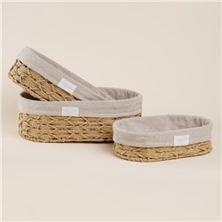 Корзины для хранения SL Home, плетёные, ручной работы, 3 шт., 26×16×7 см, 28×20×10 см, 34×24×11 см
