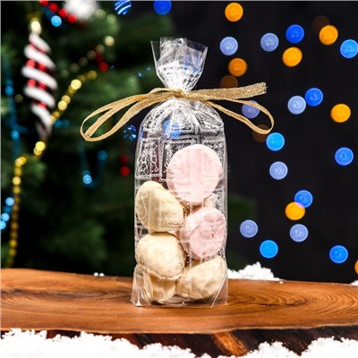 Пакет фасовочный новогодний БОПП, с донной складкой, «Марки» 9×19 см