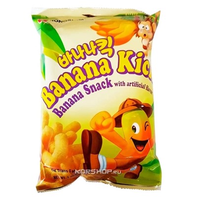 Кукурузные снэки с бананом Nongshim, Корея, 45 г Акция