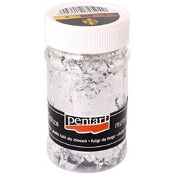 Поталь "Pentart" хлопья, 100 мл, ассорти М8, серебро 2504 Невская палитра