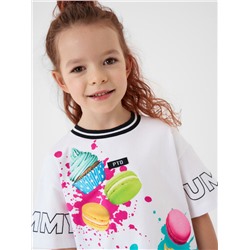 Комплект трикотажный для девочек: фуфайка (футболка), шорты