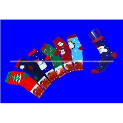 Лиза термоноски детские внутри махра Новогодние арт. 5330