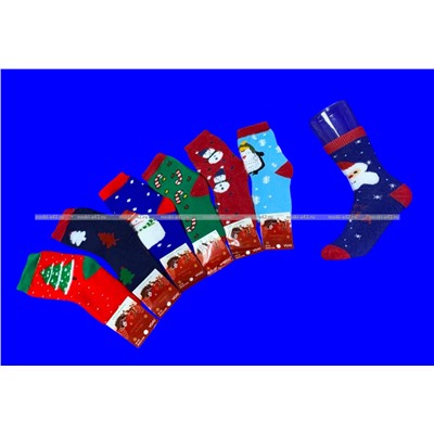 Лиза термоноски детские внутри махра Новогодние арт. 5330