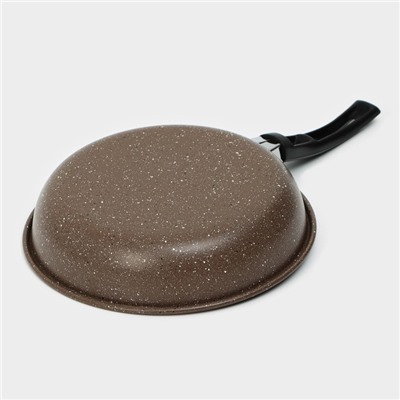 Сковорода Доляна Rock, d=19 см, пластиковая ручка, антипригарное покрытие, углеродистая сталь, коричневая