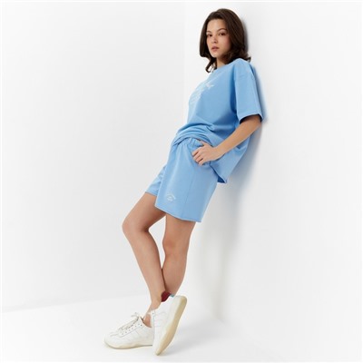 Костюм женский (футболка, шорты) MINAKU, размер 46, голубой